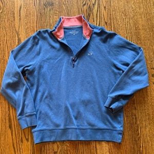 Vineyard Vines Men’s  blue quarter zip pullover